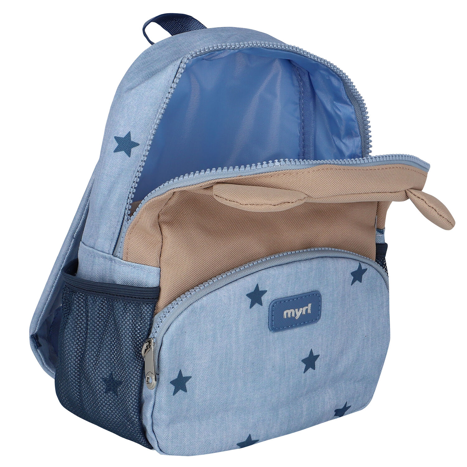 Blue & Beige Bear Backpack, 2, hi-res image number null